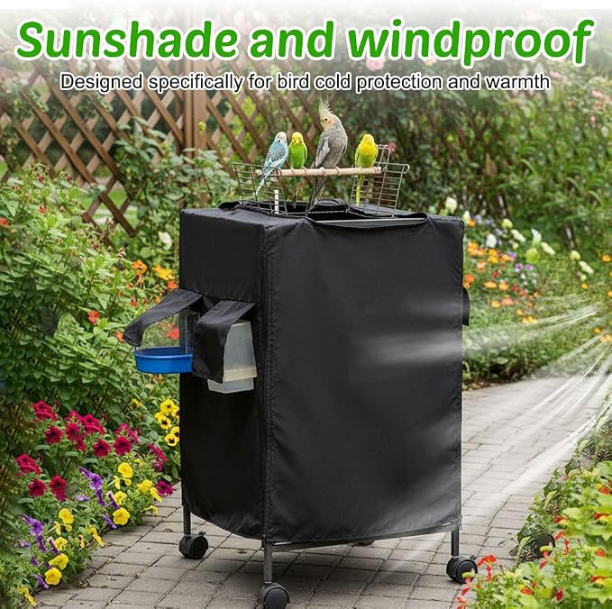 DONGKER Birdcage Cover, Breathable Waterproof Windproof Parrot Cage Cover Shade - Image 3