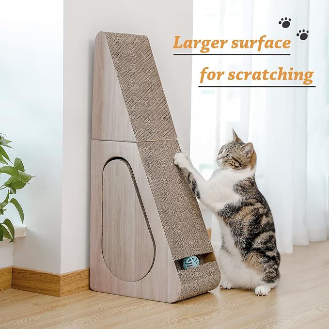 PAWZ Road Cat Scratcher, Triangle Cardboard Cat Scratcher 28.3” Large Scratch - Image 3