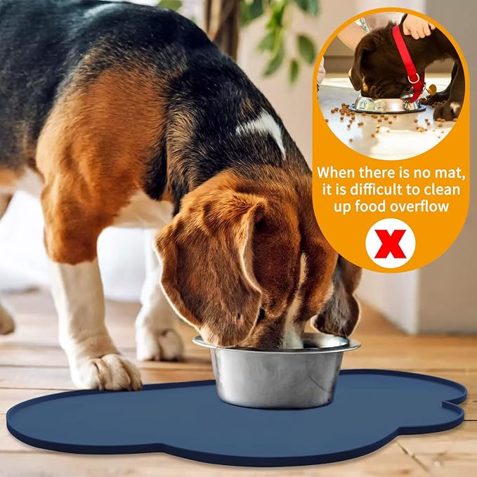 Ptlom Silicone Pet Feeding Mat for Dogs and Cats, High-Lips Pet Placemat - Image 3