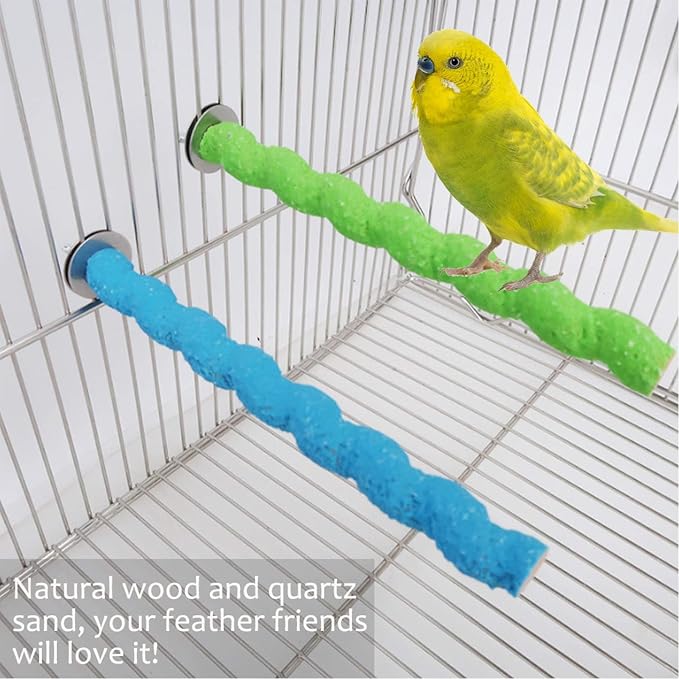 kathson 10PCS Bird Perch Parrot Stand Cage Accessories Natural Wooden Stick Paw - Image 5