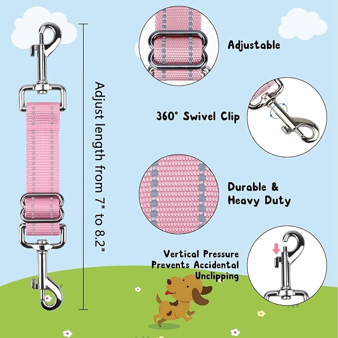 YUEPET Dog Safety Collar Clips 2 Pack Adjustable Prong Collar Backup Clips - Image 2