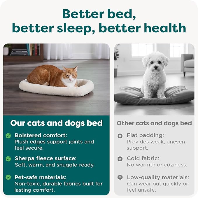 FurHaven Dog Bed for Extra Small Dogs & Cats, Bolster Crate Pad - Image 5