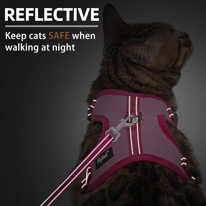 PUPTECK Cat Harness and Leash Set Escape Proof, Reflective Adjustable Soft Mesh - Image 5
