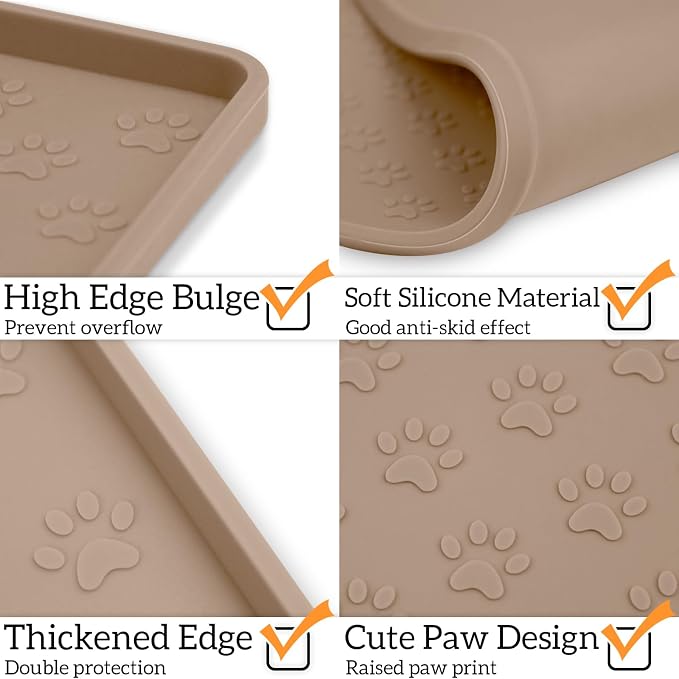Ptlom Silicone Dog Food Mat Waterproof Pet Feeding Mat - Image 4