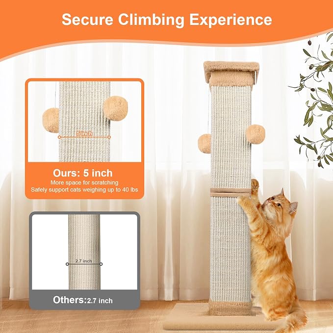 Cat Scratching Post 33 Inch Nature Sisal Cat Scratch Post - Image 6