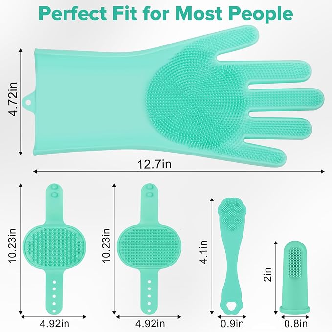 6PCS Pet Grooming Kit for Dogs, Cats and Horses | Dog Washing Gloves | Dog Bath - Image 7