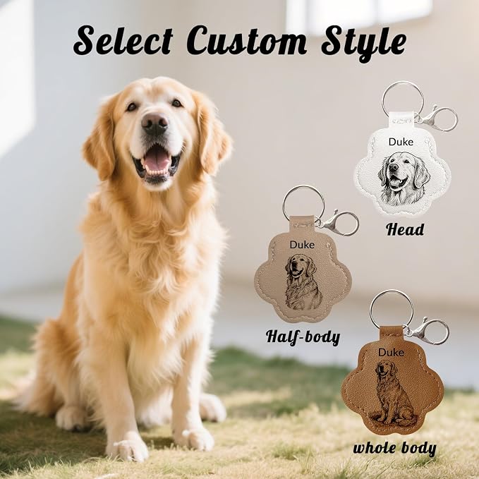Dog Hair Keychain, Leather Pet Hair Collector Keychains, Pet Fur Keepsake Gift - Image 5