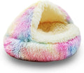 ShinHye Cat Bed Round Plush Fluffy Hooded Cat Bed Cave, Cozy by ShinHye