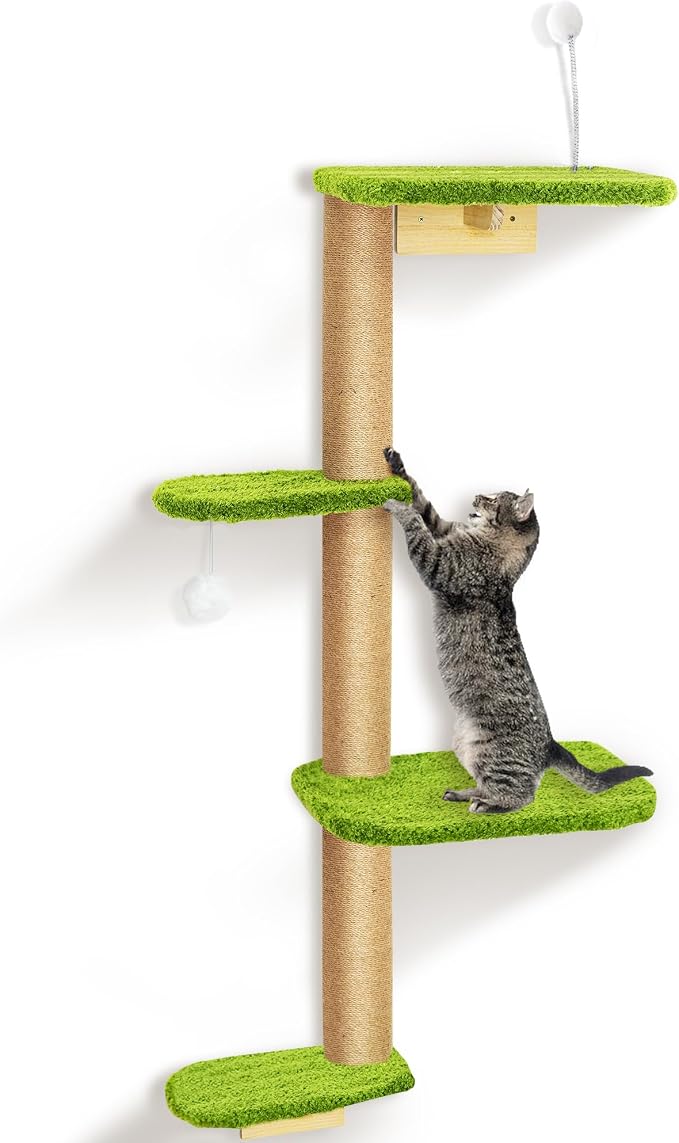 Cat Wall Climber and Floating Shelves, Wall Mounted Cat Tree by PELUOMOZ