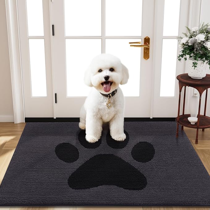 Buganda Dog Door Mat for Muddy Paws, Absorbent Dirt Trapper Non Slip Indoor by Buganda