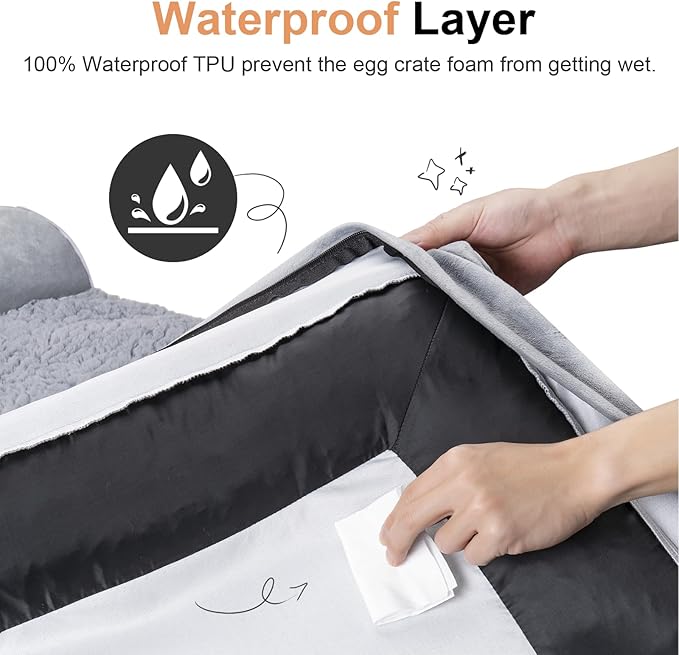 Large Dog Bed Orthopedic Washable: Beds Bolster XL Bed Large Big Dogs Egg Crate - Image 4