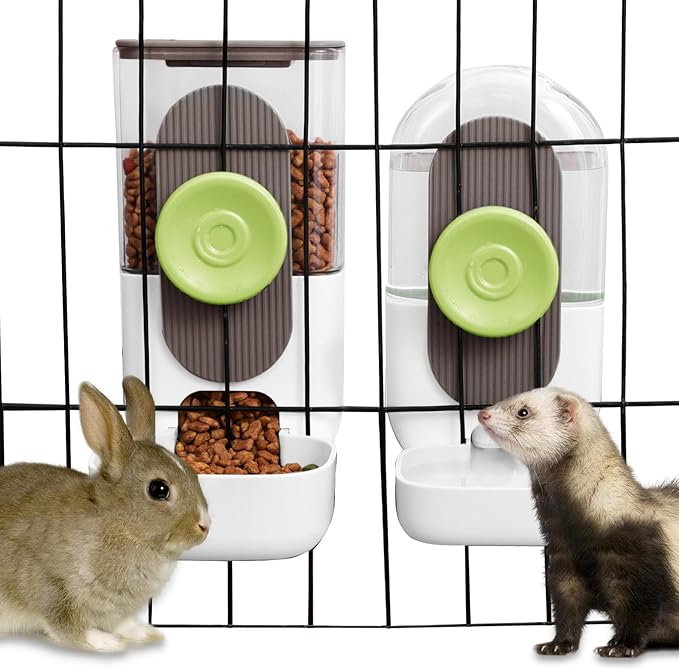 Hanging Automatic Food Water Dispenser, Gravity Rabbit Feeder, Water Dispenser by lemtrflo