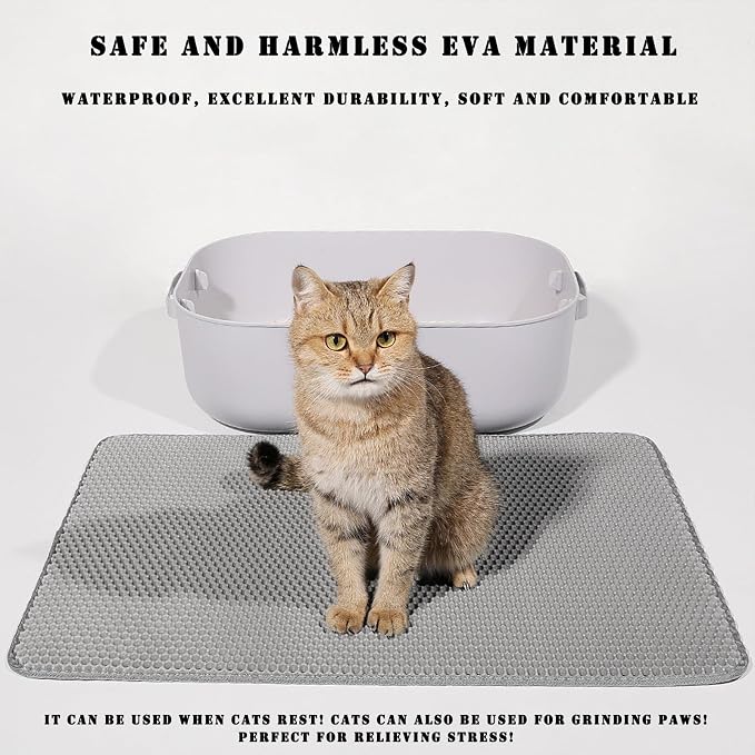 HCY&WLD Cat Litter Mat, 45x26 Inch Extra Large&Long Double Layer Cat Litter Box - Image 3