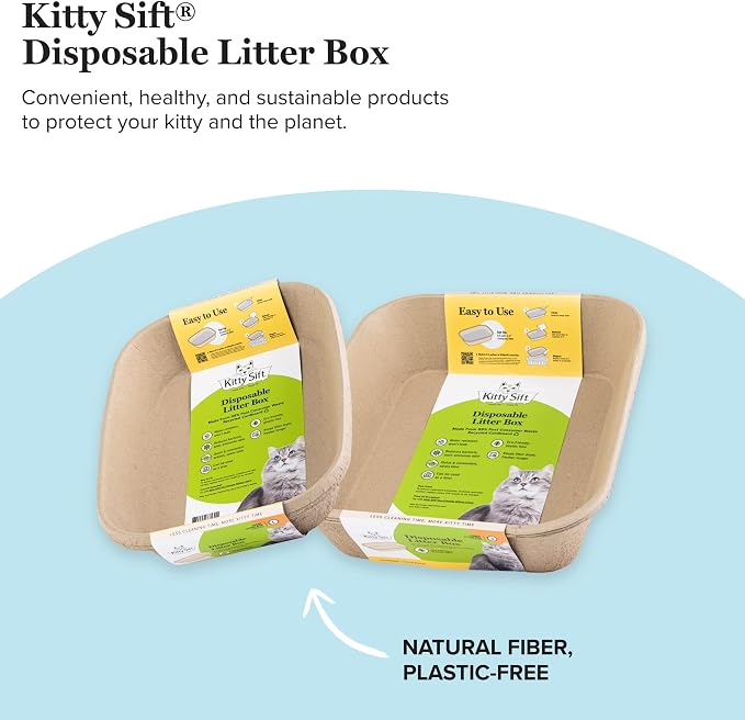 Kitty Sift Disposable Cat Litter Box Large, Durable Portable - Image 3