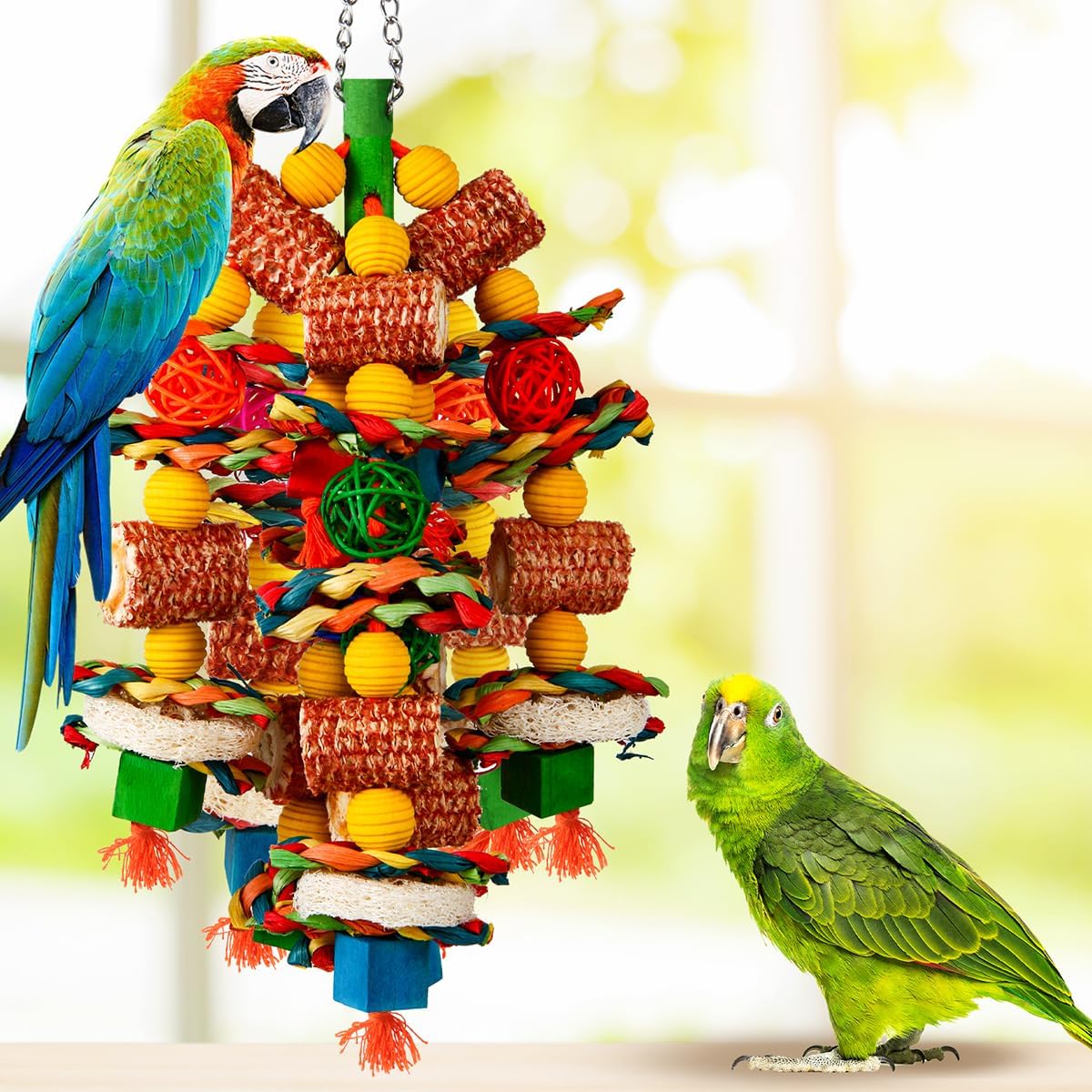 Bird Chew Toys with Corn Cob and Loofah Slices - GlobalHabitat Supply