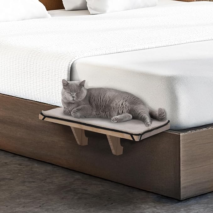 PETSFIT Cat Window Perch, Natural Solid Wood Cat Hammock - Image 8
