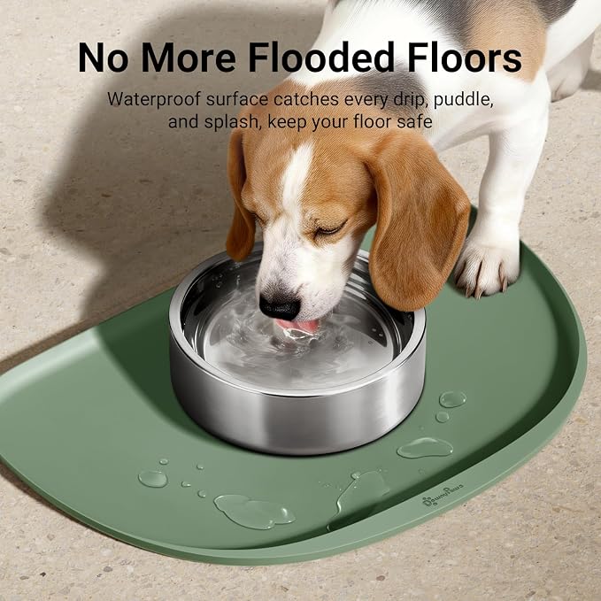 DownyPaws Dog Food Mats for Floors Waterproof, BPA Free Silicone Dog Bowl Mat - Image 3