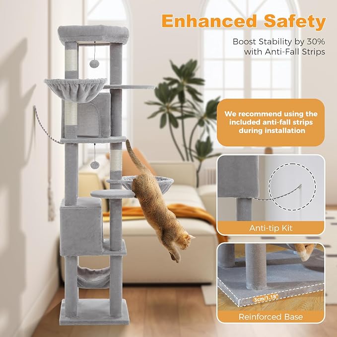 71.2" Tall Cat Tree for Indoor Cats - Image 6