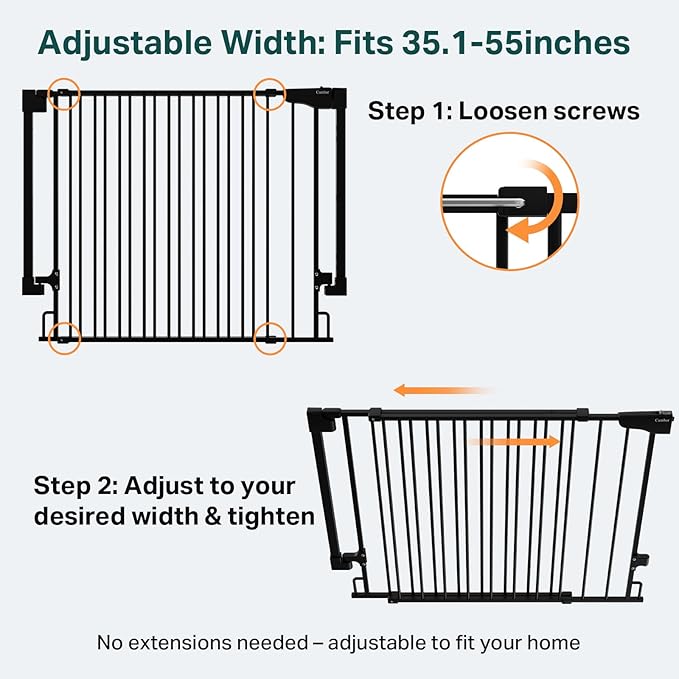 Cumbor 35.1–55" No Bottom Bar Baby Gate - Image 3