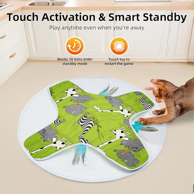 LONGJUMP Cat Toys, Cat Toys for Indoor Cats, Moving Concealed Feathers - Image 5