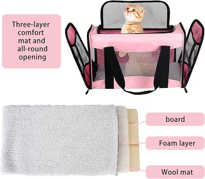 top tasta cat Carrier Large Dog Cat Carriers Puppies up to 30Lbs, Big Dog - Image 4