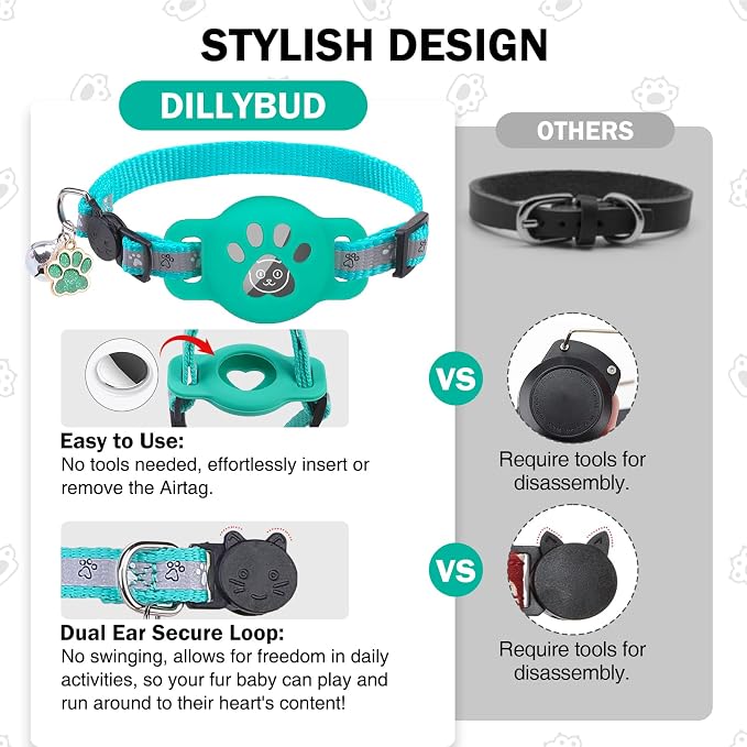 Airtag Cat Collar Breakaway, Reflective Kitten Collar - Image 8