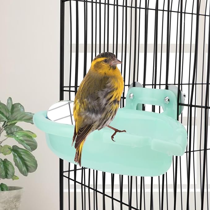 Wontee Bird Bath for Cage Portable Parrot Hanging Bathroom Bathing Tub - Image 7
