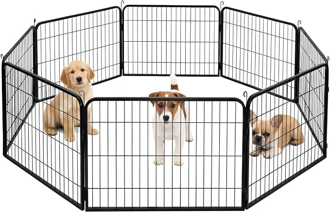 BestPet Dog Playpen 24 Inch 8 Panels Heavy Duty Metal Pet Exercise Pen Indoor by BestPet