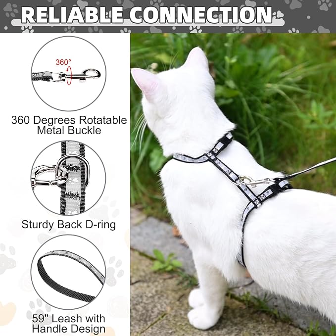 KOOLTAIL Cat Harness and Leash Set, Escape Proof Adjustable Kitten Harness - Image 3