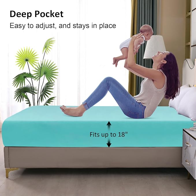 Twin Mattress Protector Waterproof, Fitted Sheet Style Breathable Mattress Cover - Image 4