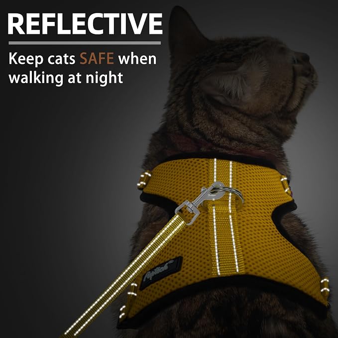 PUPTECK Cat Harness and Leash Set Escape Proof, Reflective Adjustable Soft Mesh - Image 5