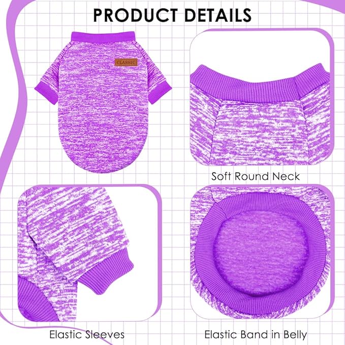 1 Pc Dog Sweaters for Small Dogs Girl Boy Winter Fleece Clothes Warm Soft Dog - Image 4