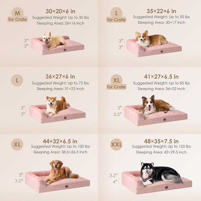EHEYCIGA Orthopedic Dog Bed Medium Size Dogs, Memory Foam Dog Bed - Image 2