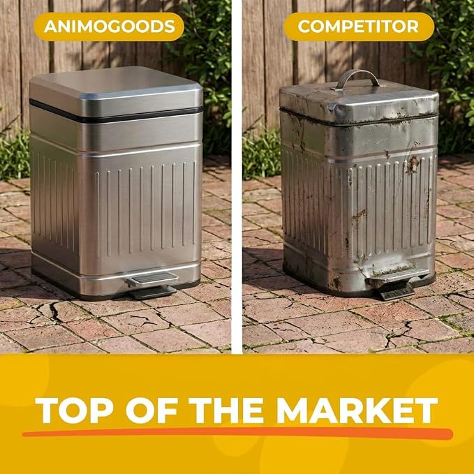 Small Dog Poop Trash Can Outside, 1.3 Gal Stainless Steel Dog Waste Trash Can - Image 6