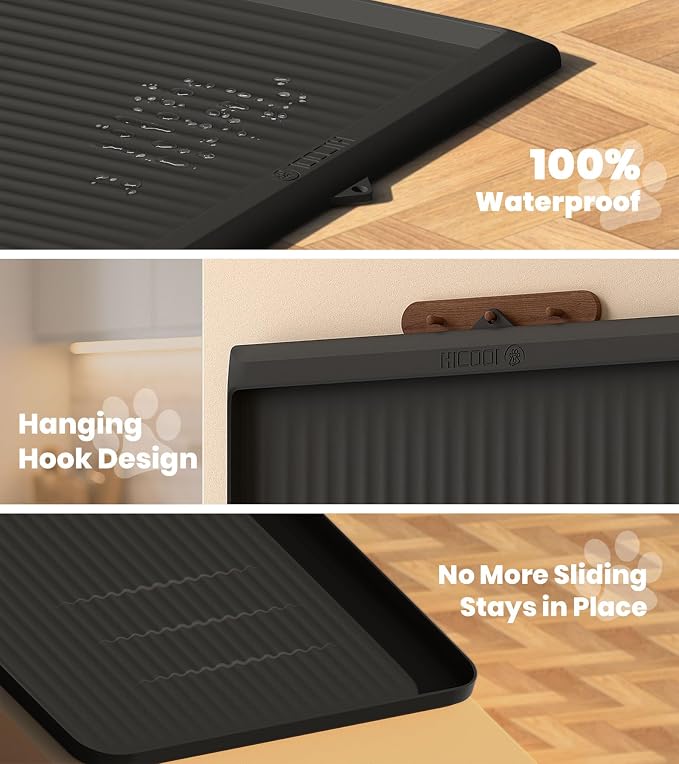 Dog Food Mat 36"x24", Waterproof Pet Feeding Mat - Image 4
