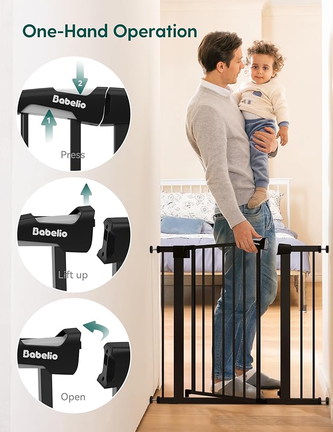Babelio Baby Gate for Doorways and Stairs, 26-40" Auto Close Dog Gate, - Image 6