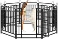 Dog Fence Outdoor 8 Piece Panels 32" Height, Square Steel Pipe by Committedtobetterpetlife