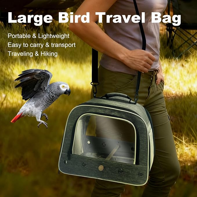 halinfer Bird Carry Carrier to Transport Large Size Parrot, Portable Bag - Image 7