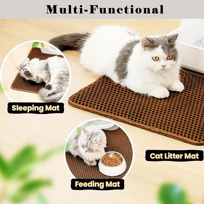 HCY&WLD Cat Litter Mat, Honeycomb Double Layer Cat Litter Trapping Mat - Image 6