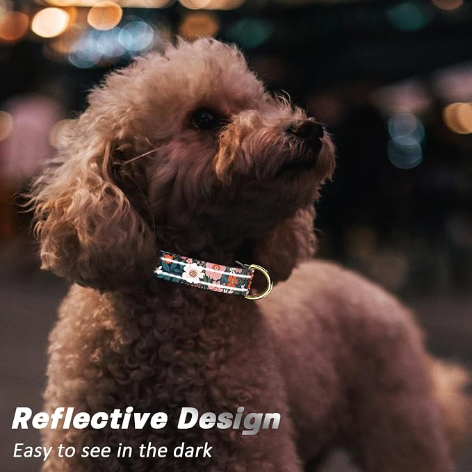 Reflective Dog Collar for Extra Small Dogs, Cute Flower Theme Adjustable - Image 3