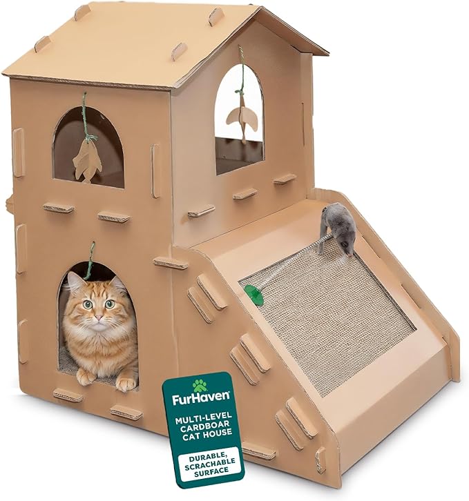 FurHaven Townhouse Multi-Level Cardboard Cat House by FurHaven