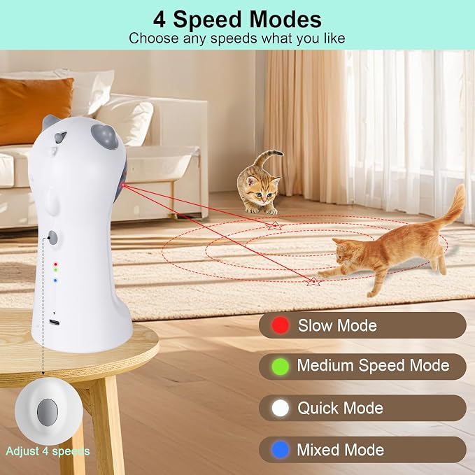 TBTeek Cat Toy, Automatic Motion-Activated, 5 Fun Patterns, 4 Speed Modes - Image 5