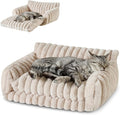 Hollypet Cat Bed Fluffy Plush Mutifuctional Double-Layer Soft Pet Couch by Hollypet