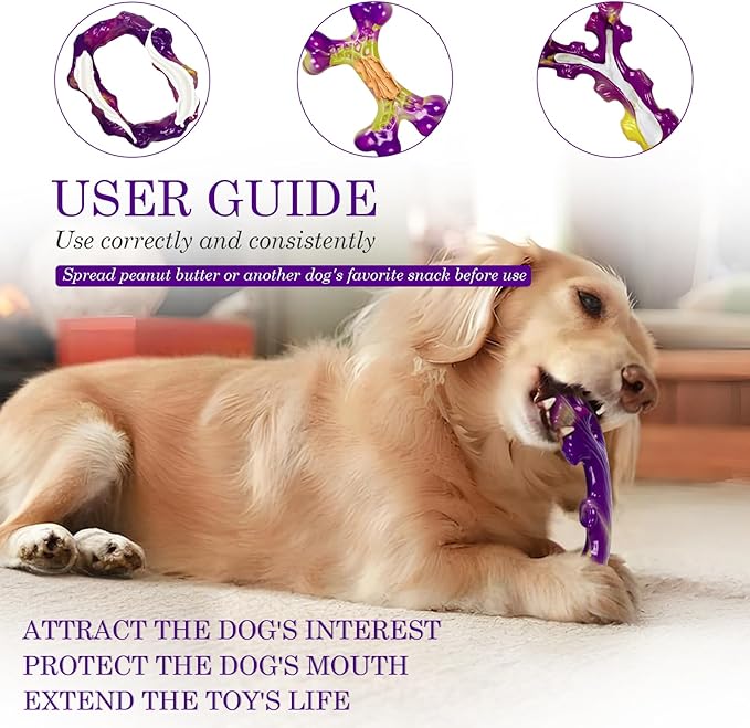 Tough Dog Toys for Aggressive Chewers 3 Pack, Indestructible Dog Toy for Large - Image 5