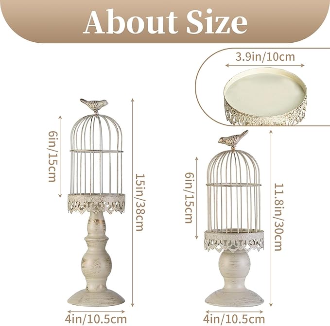 Birdcage Candle Holder Decorative Bird Cages - Image 5