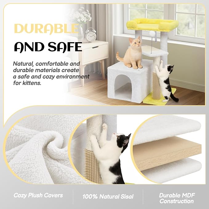 VINGLI Cat Tree, 27 inch Small Cat Tower - Image 3
