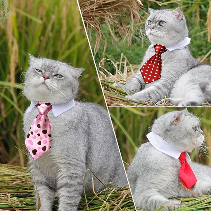 4 Pieces Pets Dog Cat Bowtie Pet Costume Adjustable Formal Necktie Collar - Image 4