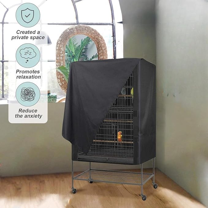 Bird Cage Cover Black Out, Protects Pets Privacy, Comfortable, Breathable - Image 5