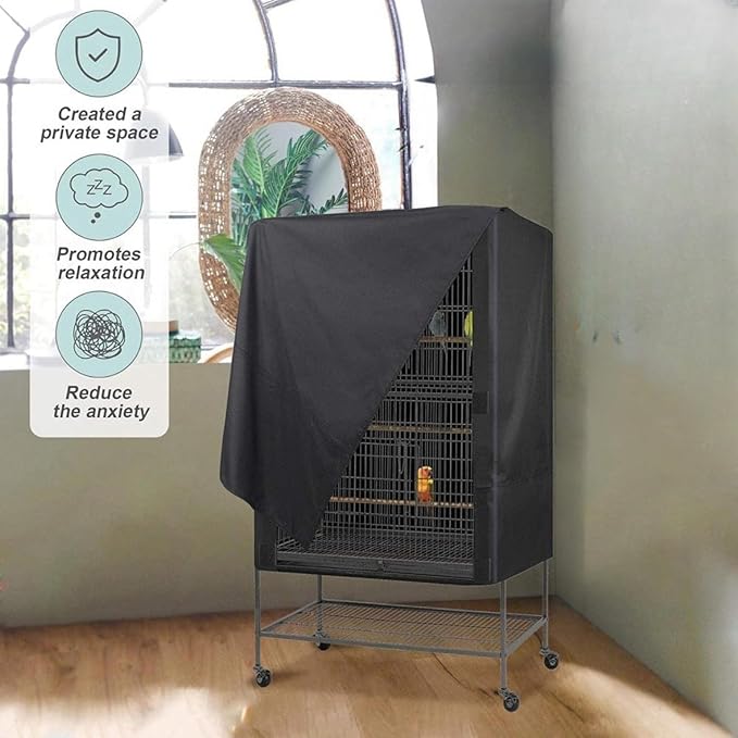 Bird Cage Cover Black Out, Protects Pets Privacy, Comfortable, Breathable - Image 4