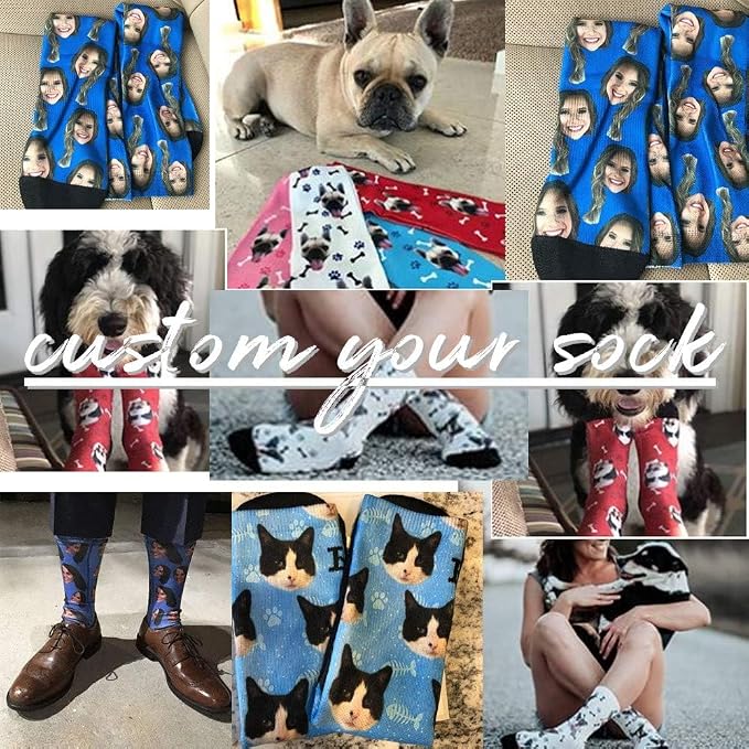 D-Story Custom Face Socks, Personalized Photo Picture on Socks, Unisex Athletic - Image 5